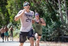 Brent Fikowski y Sam Briggs corriendo en los CrossFit Games 2019