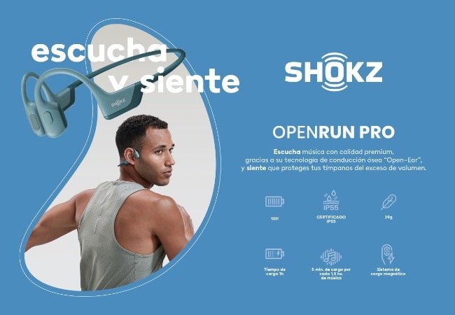 SHOKZ OPEN RUN - Los mejores auriculares de conducción ósea 