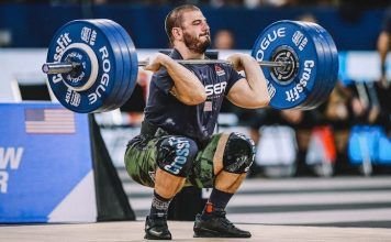 mat fraser realizando un squat clean crossfit games 2019