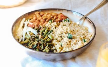 plato de verduras y quinoa