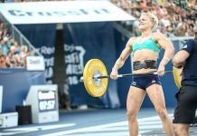 Katrin realizando el wod DT en los crossfit games