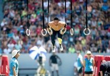 Chico realizando Muscle-Ups en los CrossFit Games 2019